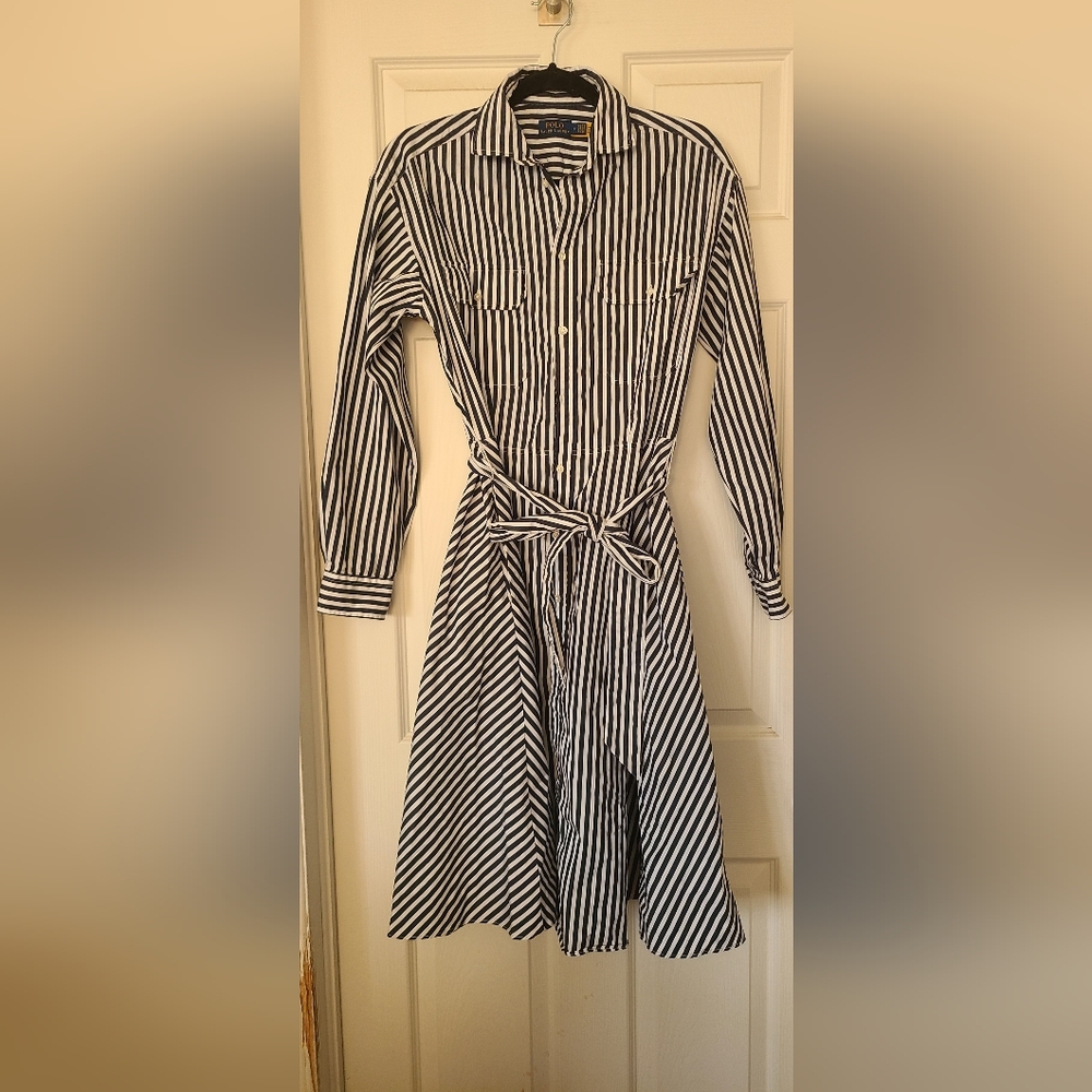 Ralph Lauren Black and White Long Sleeve Shirt Dress